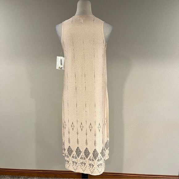 LuLaRoe Elegant Cream and gold Open-Front Joy duster size extra small - Picture 5 of 12
